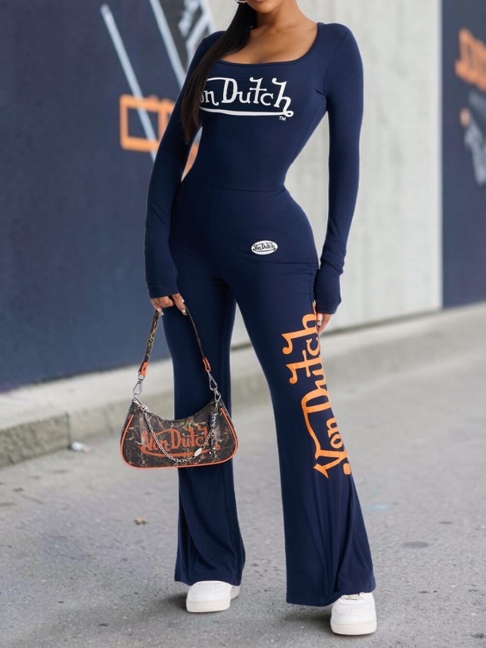 Von Dutch Babe Flare Leg Jumpsuit